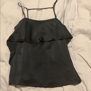 Elizabeth and James black satin strappy top